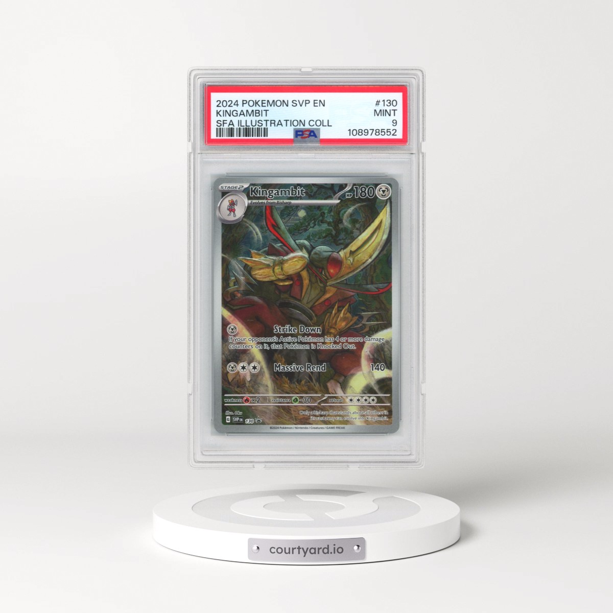 2024 Pokémon Svp EN-SV Black Star Promo #130 Kingambit - Shrouded Fable Illustration Collection (PSA 9 MINT)