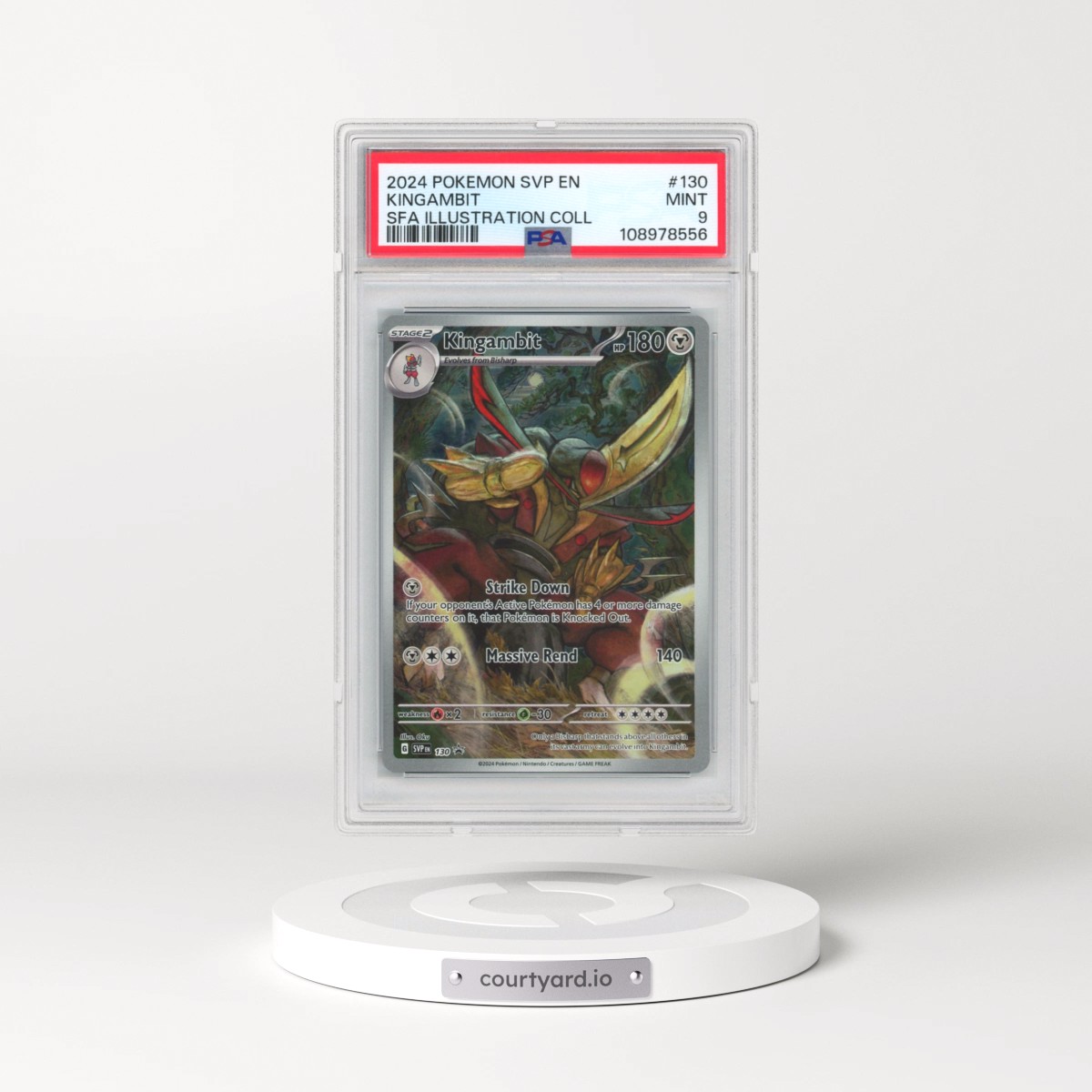 2024 Pokémon Svp EN-SV Black Star Promo #130 Kingambit - Shrouded Fable Illustration Collection (PSA 9 MINT)