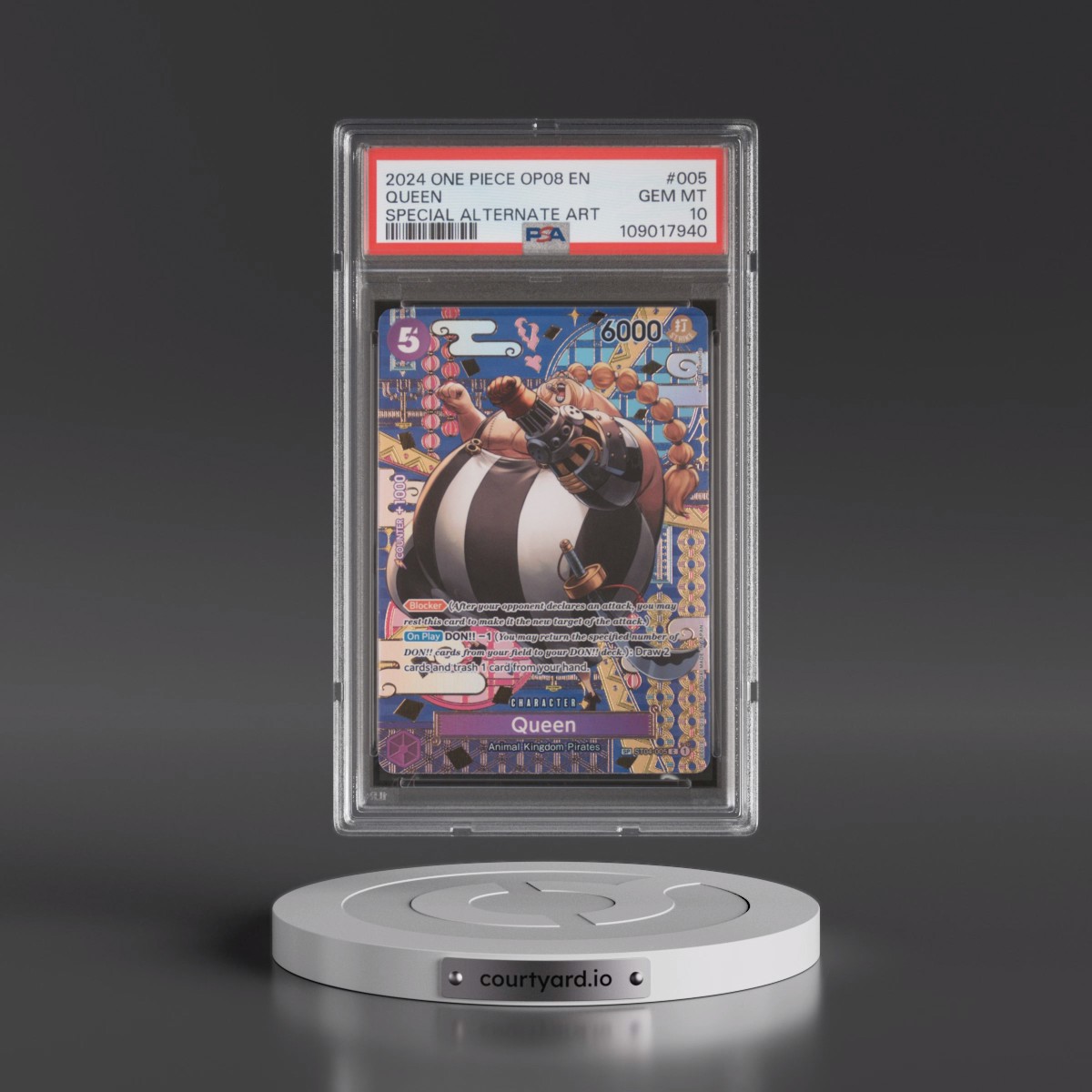 2024 One Piece OP08-Two Legends #005 Queen - Special Alternate Art (PSA 10 GEM MINT)
