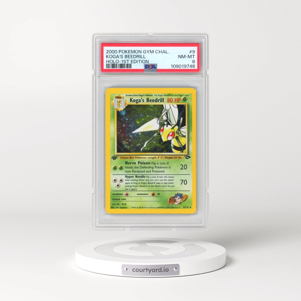 2000 Pokémon Gym Challenge #9 Koga's Beedrill - 1st Edition Holo (PSA 8 NM-MT)