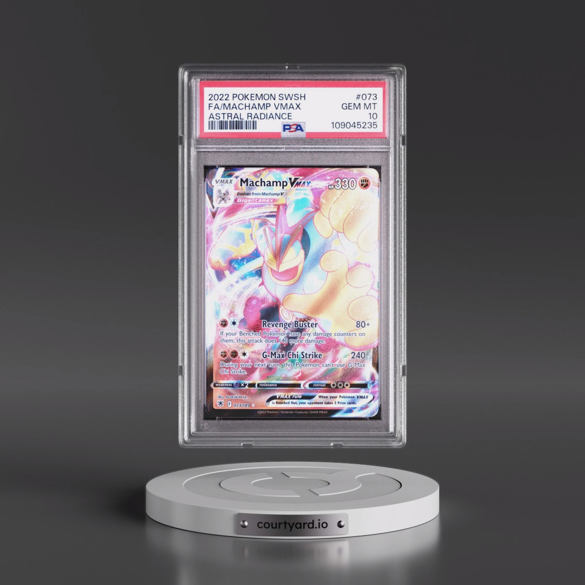 2022 Pokémon Sword & Shield Astral Radiance #073 Machamp Vmax - Full Art (PSA 10 GEM MINT)
