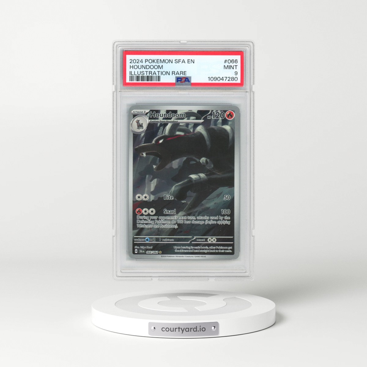 2024 Pokémon Sfa EN-Shrouded Fable #066 Houndoom - Illustration Rare (PSA 9 MINT)