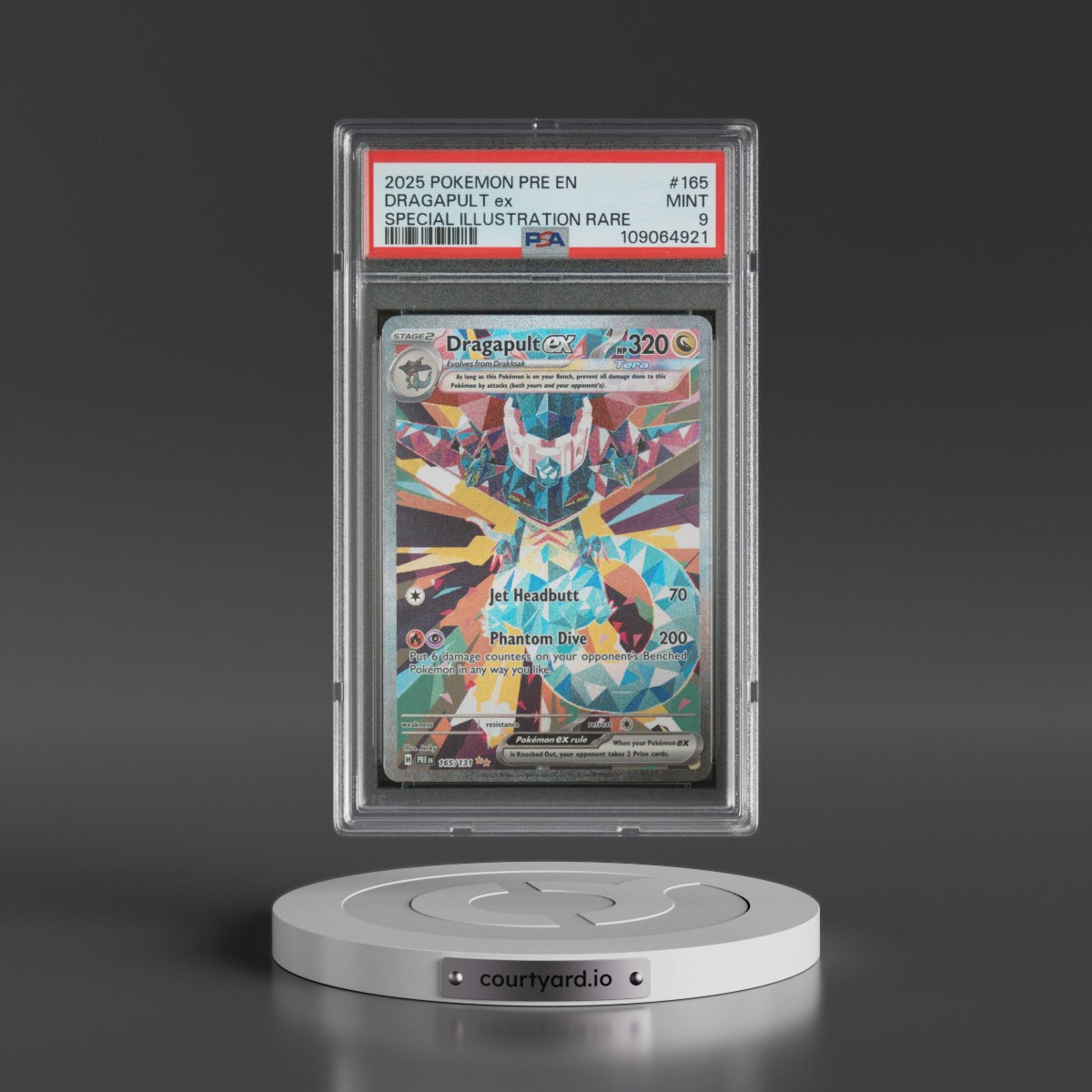 2025 Pokémon Pre EN-Prismatic Evolutions #165 Dragapult EX - Holo Special Illustration Rare (PSA 9 MINT)