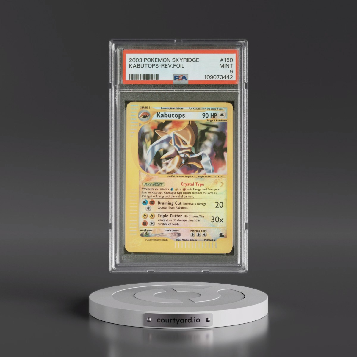 2003 Pokémon Skyridge #150 Kabutops - Reverse Foil (PSA 9 MINT)