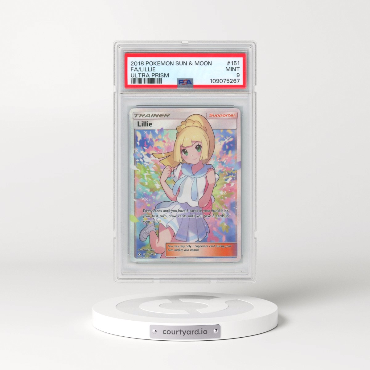 2018 Pokémon Sun & Moon Ultra Prism #151 Lillie - Full Art (PSA 9 MINT)