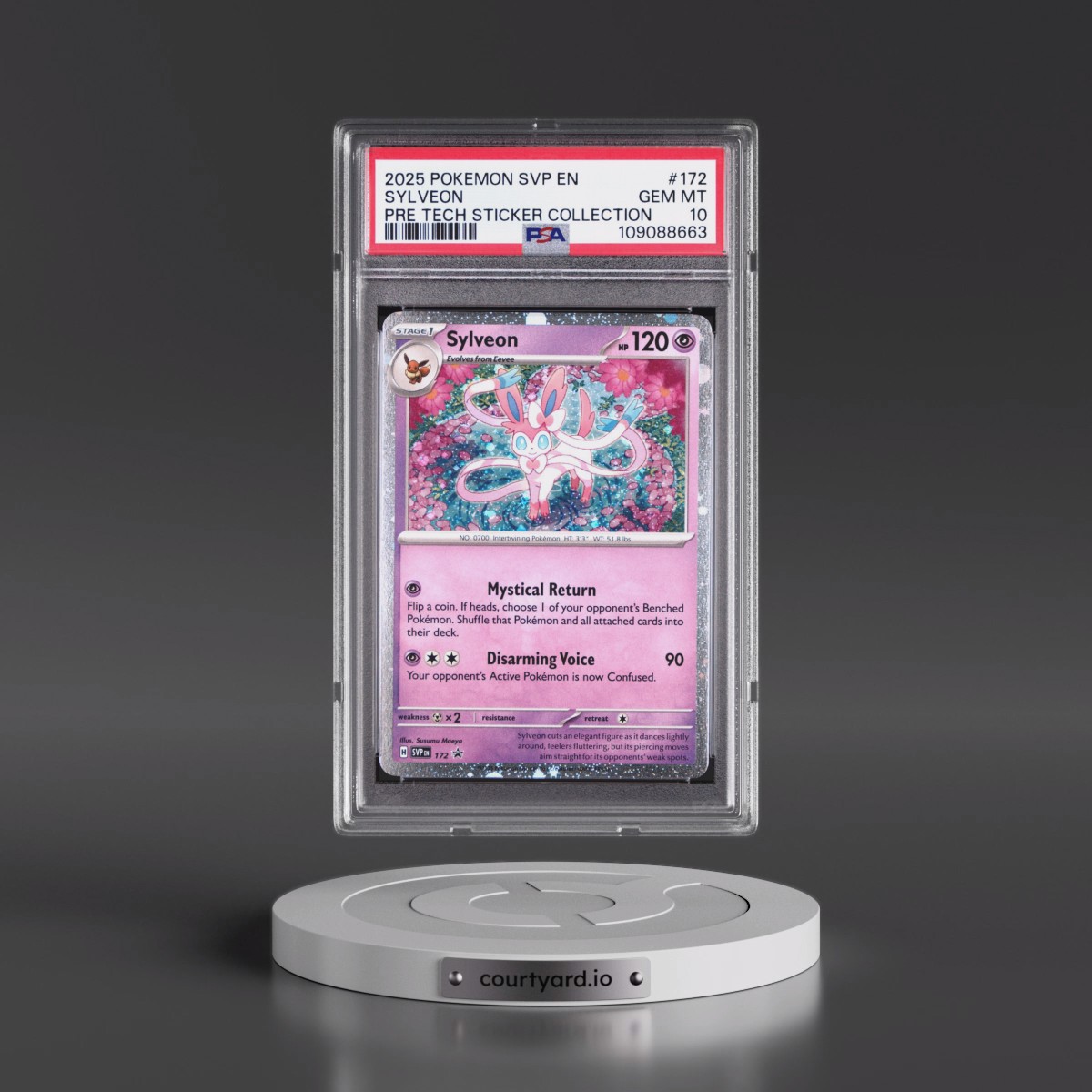 2025 Pokémon Svp EN-SV Black Star Promo #172 Sylveon - Prismatic Evolutions Tech Sticker Collection (PSA 10 GEM MINT)
