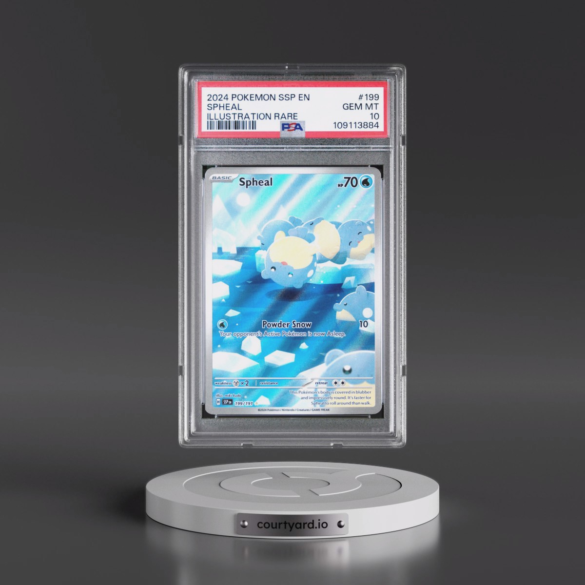 2024 Pokémon Ssp EN-Surging Sparks #199 Spheal - Illustration Rare (PSA 10 GEM MINT)