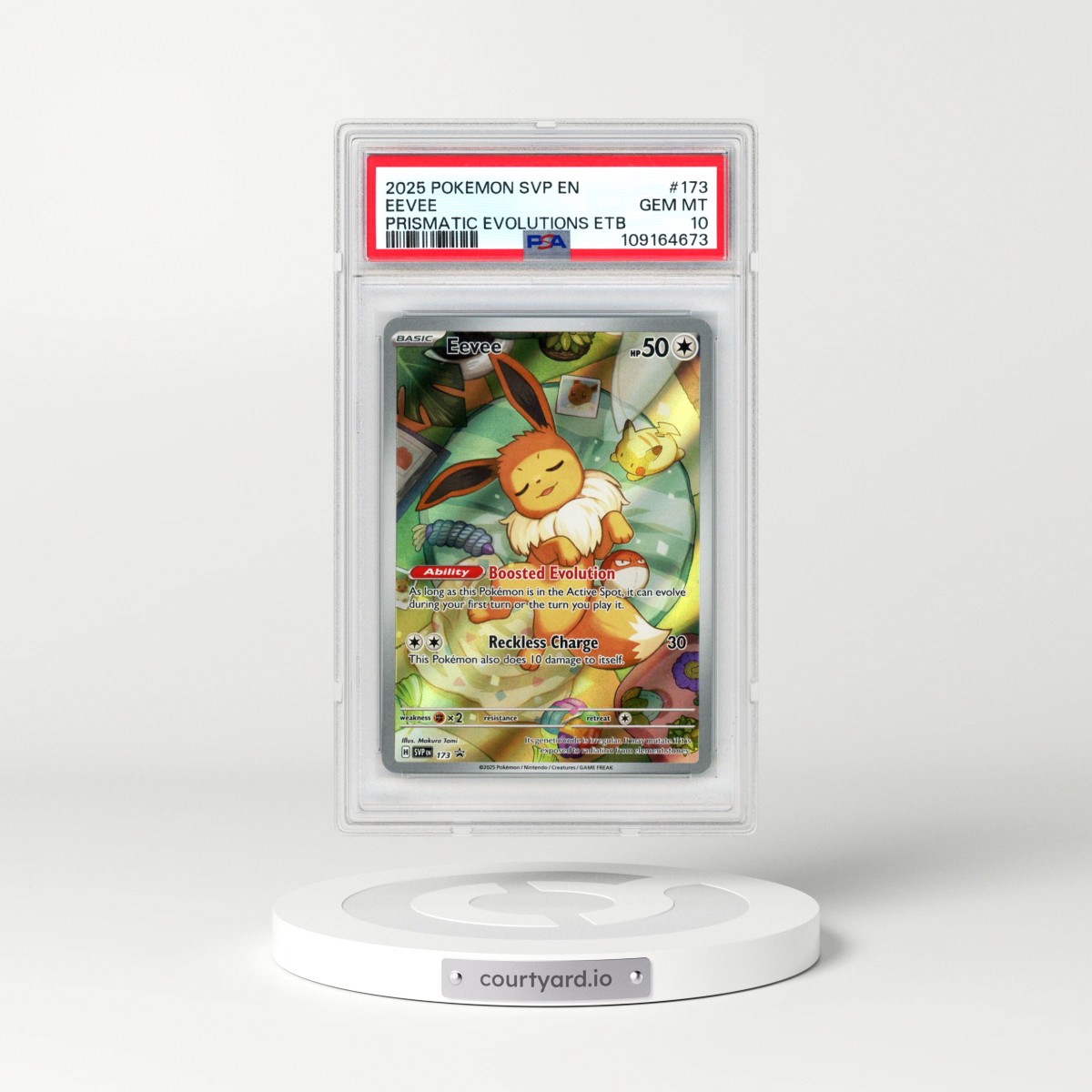 2025 Pokémon Svp EN-SV Black Star Promo #173 Eevee - Prismatic Evolutions Elite Trainer Box (PSA 10 GEM MINT)
