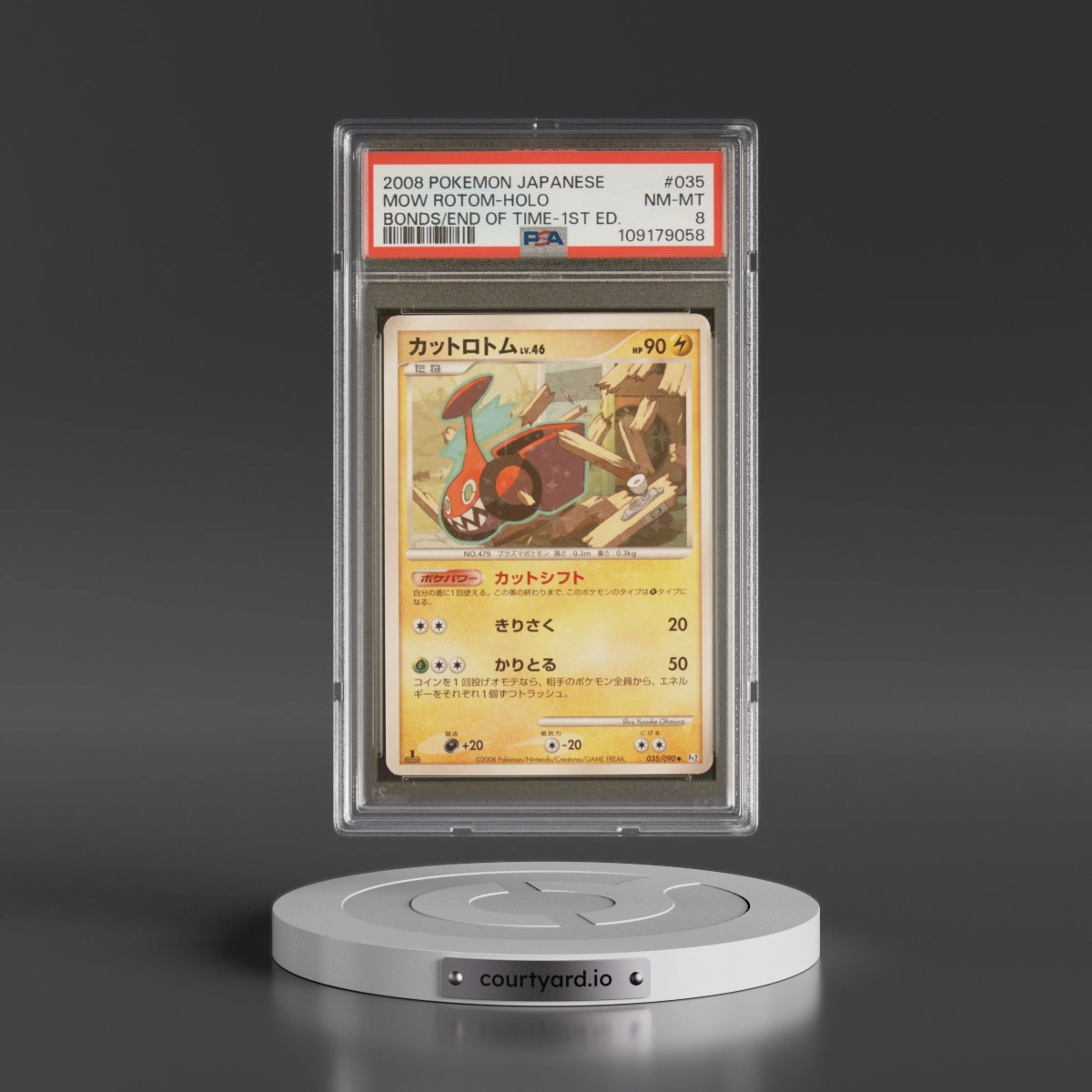 2008 Pokémon Bonds to the End of Time #035 Mow Rotom - 1st Edition Holo (PSA 8 NM-MT)