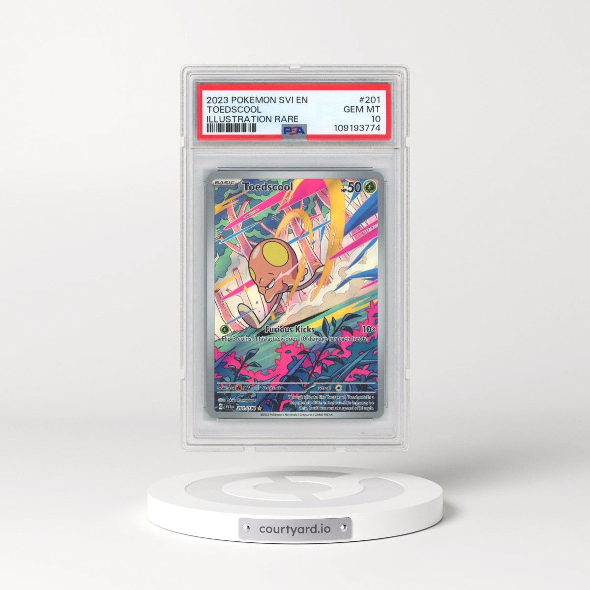 2023 Pokémon Svi EN-Scarlet & Violet #201 Toedscool - Illustration Rare (PSA 10 GEM MINT)