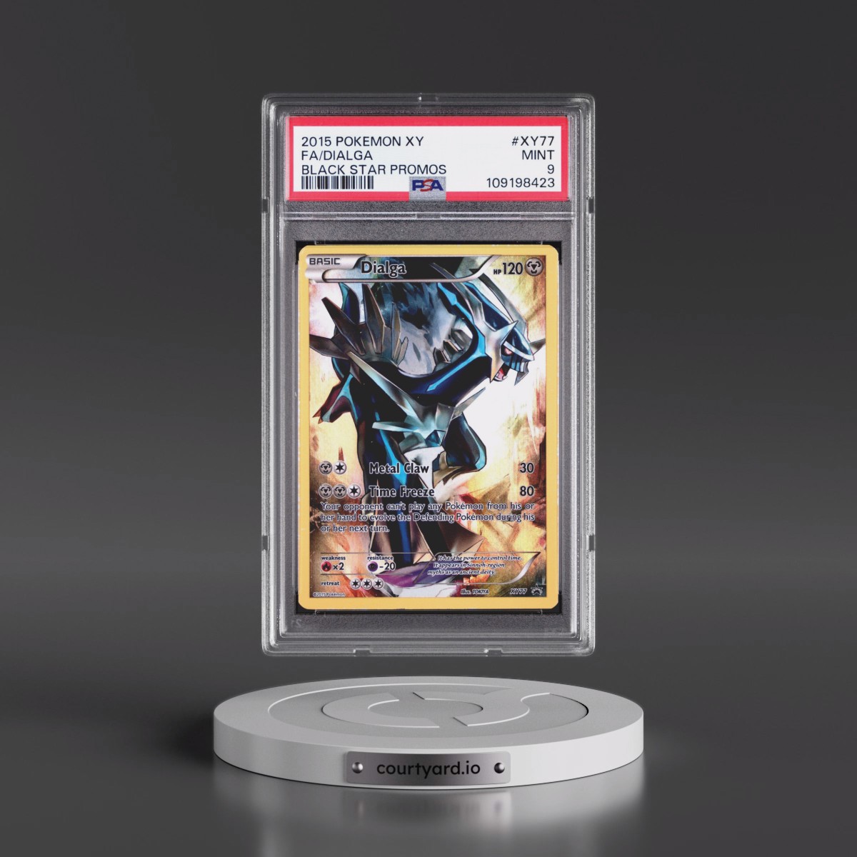 2015 Pokémon XY Black Star Promos #XY77 Dialga - Full Art (PSA 9 MINT)