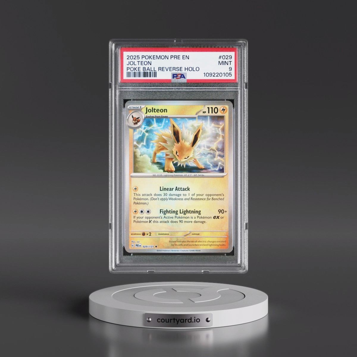 2025 Pokémon Pre EN-Prismatic Evolutions #029 Jolteon - Reverse Holo Poke Ball (PSA 9 MINT)