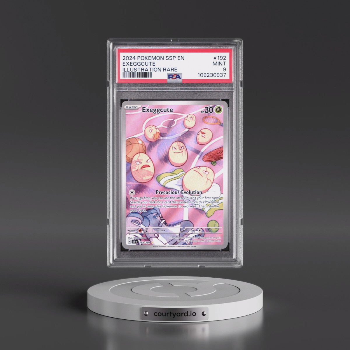 2024 Pokémon Ssp EN-Surging Sparks #192 Exeggcute - Illustration Rare (PSA 9 MINT)