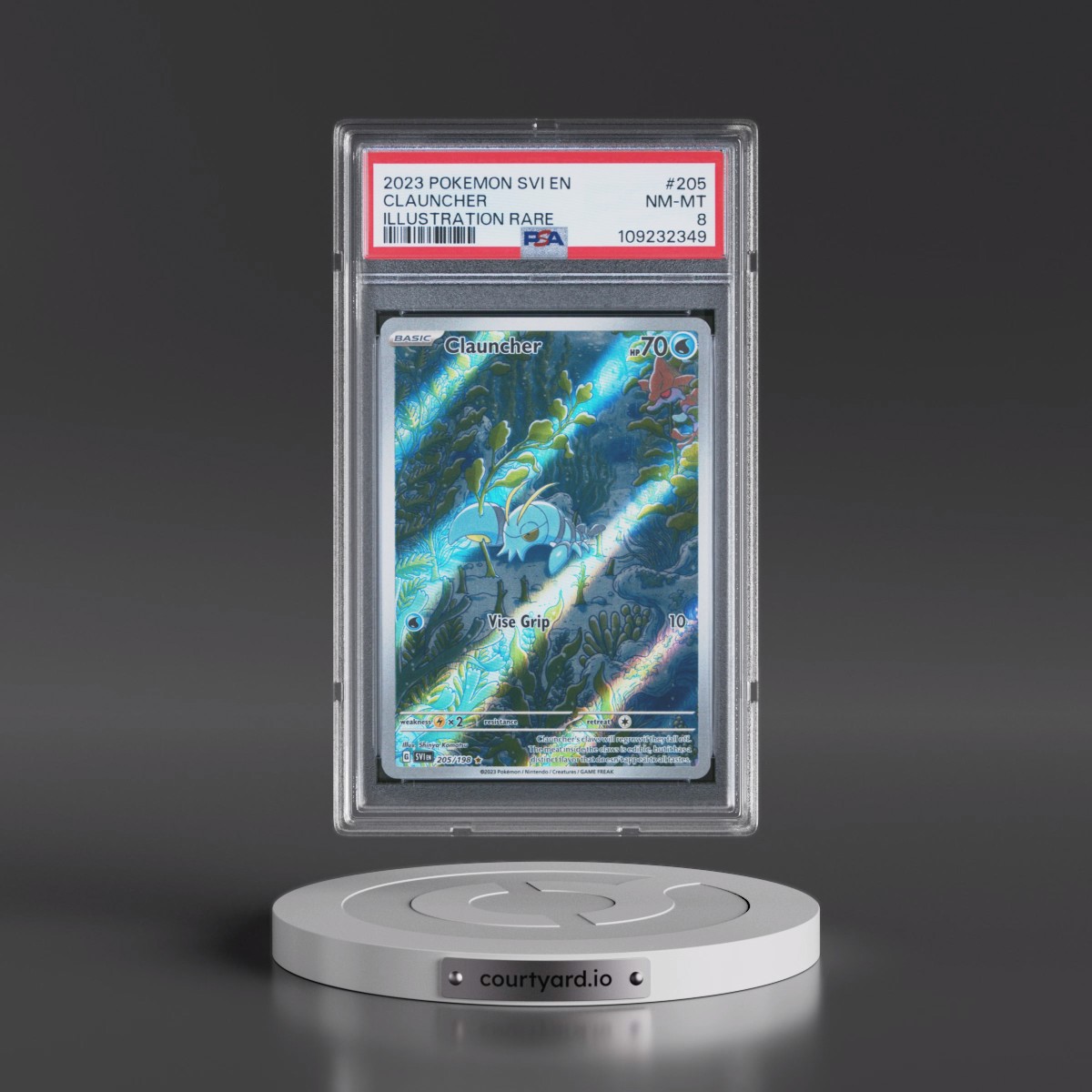 2023 Pokémon Svi EN-Scarlet & Violet #205 Clauncher - Illustration Rare (PSA 8 NM-MT)