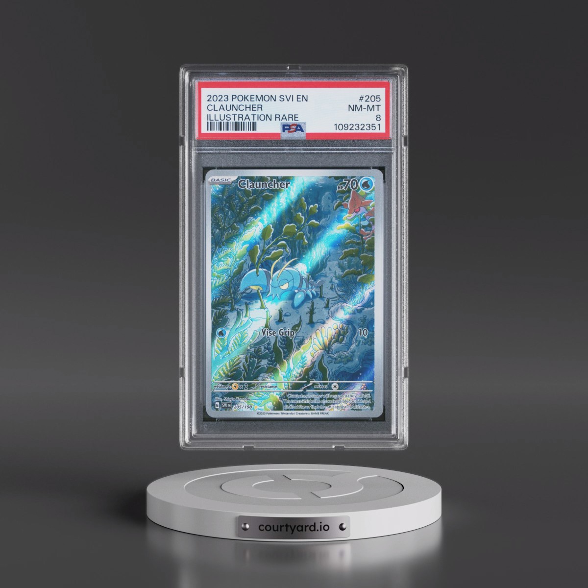 2023 Pokémon Svi EN-Scarlet & Violet #205 Clauncher - Illustration Rare (PSA 8 NM-MT)