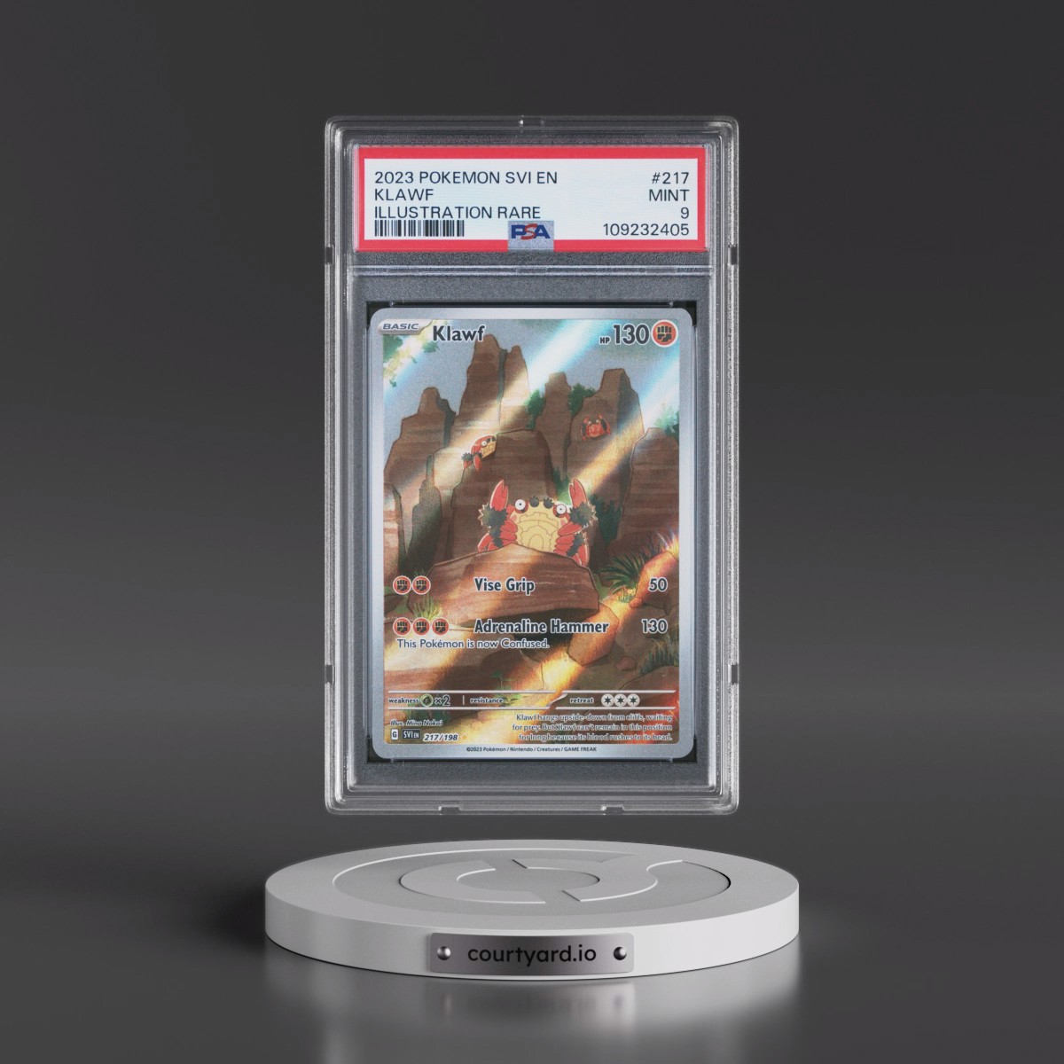 2023 Pokémon Svi EN-Scarlet & Violet #217 Klawf - Illustration Rare (PSA 9 MINT)