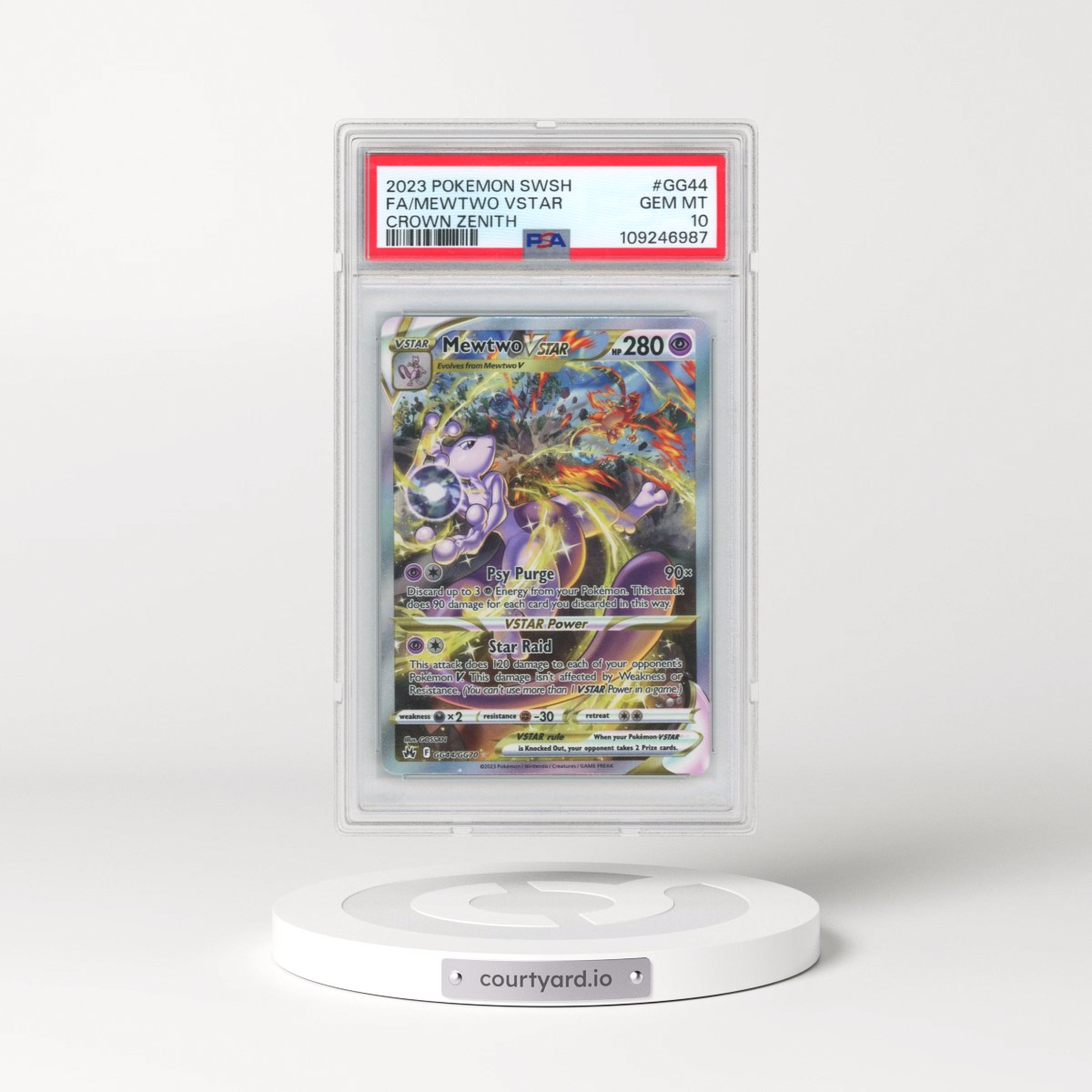 2023 Pokémon Sword and Shield Crown Zenith #GG44 Mewtwo Vstar - Full Art (PSA 10 GEM MINT)