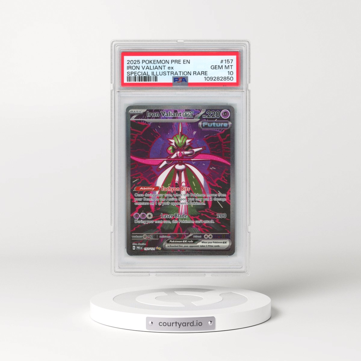2025 Pokémon Pre EN-Prismatic Evolutions #157 Iron Valiant EX - Holo Special Illustration Rare (PSA 10 GEM MINT)