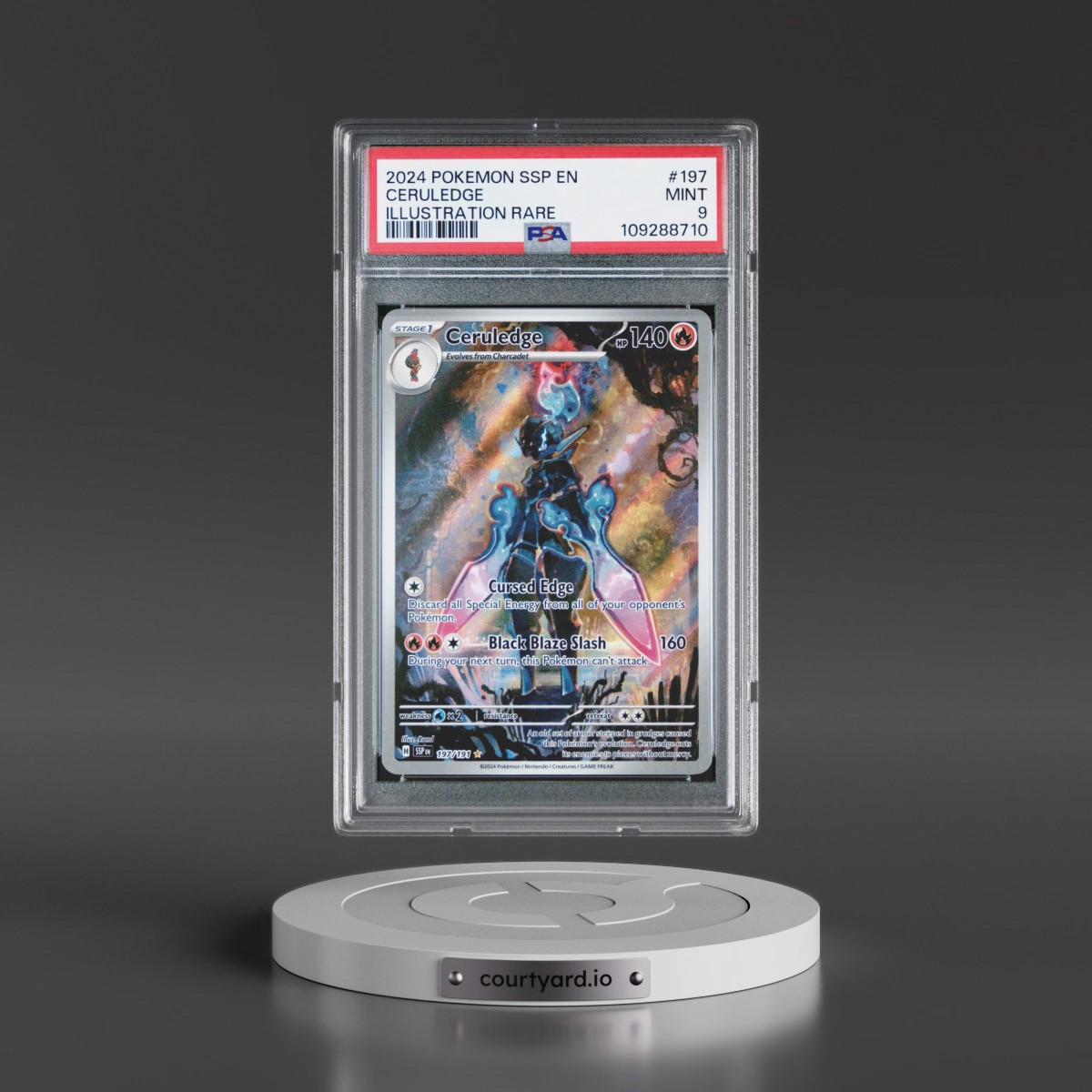2024 Pokémon Ssp EN-Surging Sparks #197 Ceruledge - Illustration Rare (PSA 9 MINT)