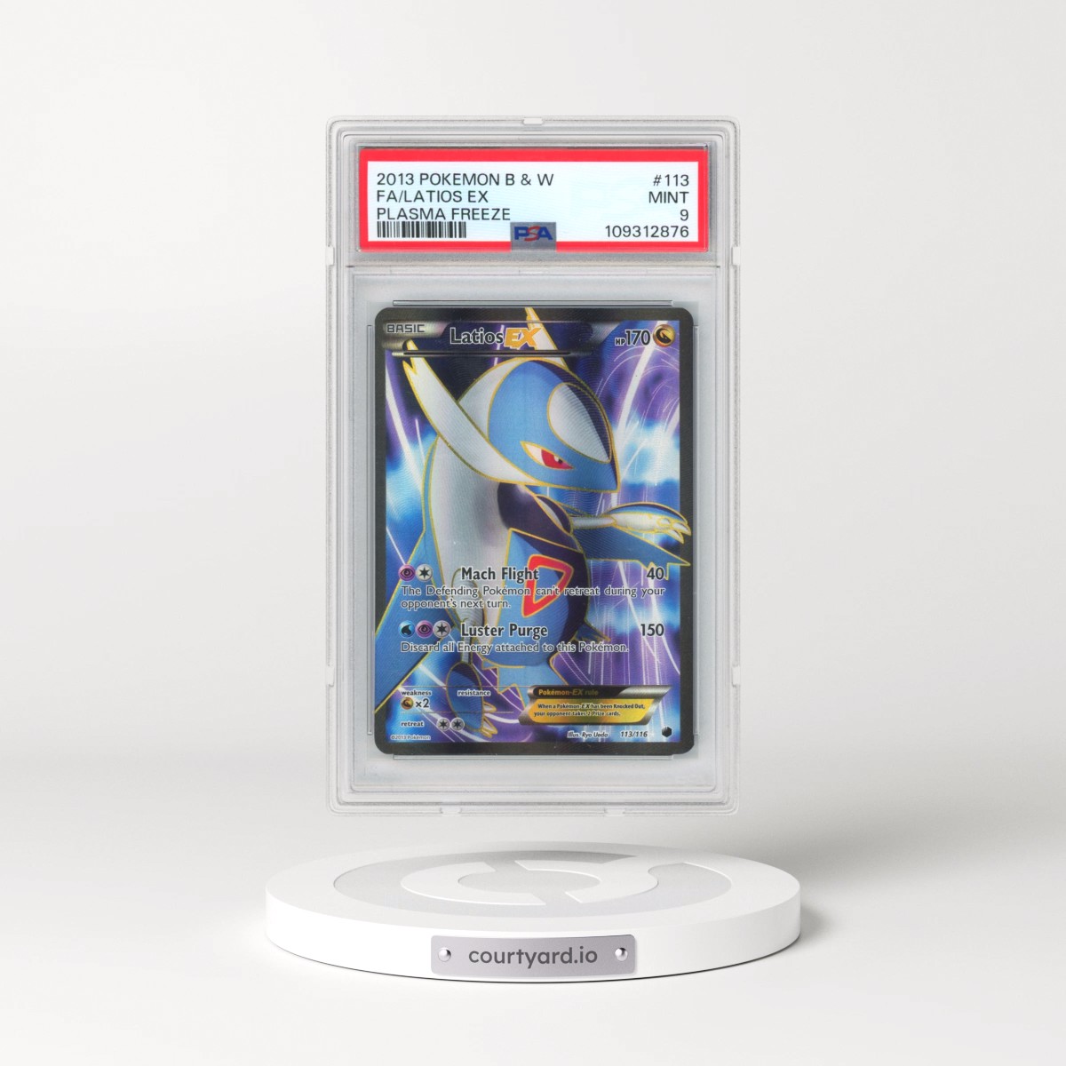 2013 Pokémon Black & White Plasma Freeze #113 Latios EX - Holo Full Art (PSA 9 MINT)