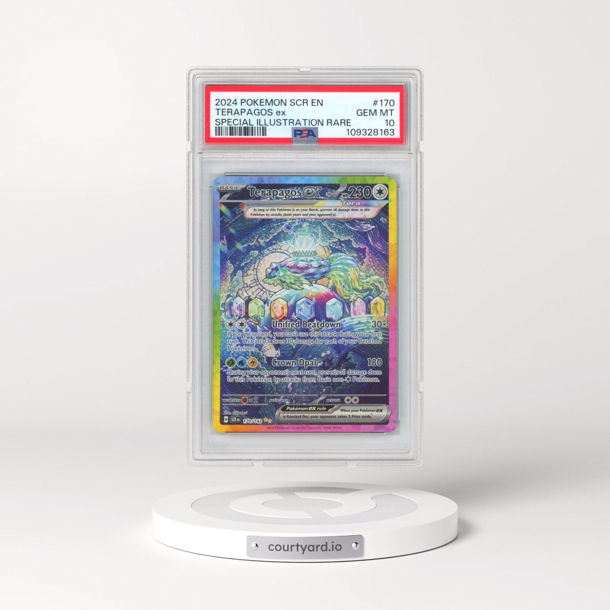 2024 Pokémon Scr EN-Stellar Crown #170 Terapagos EX - Holo Special Illustration Rare (PSA 10 GEM MINT)