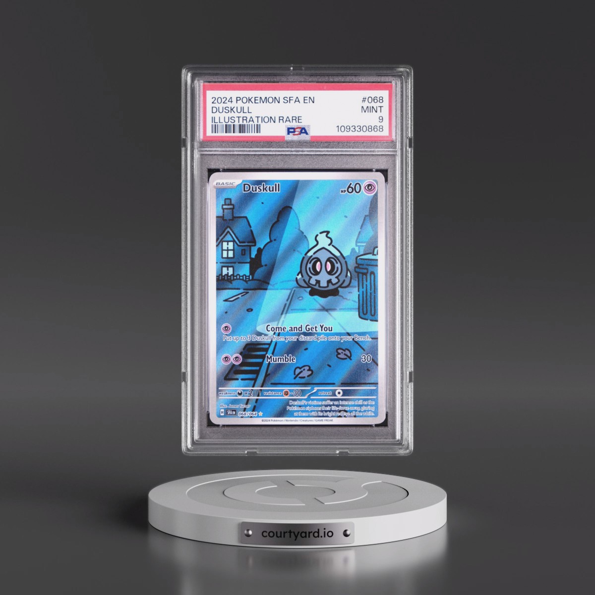 2024 Pokémon Sfa EN-Shrouded Fable #068 Duskull - Illustration Rare (PSA 9 MINT)