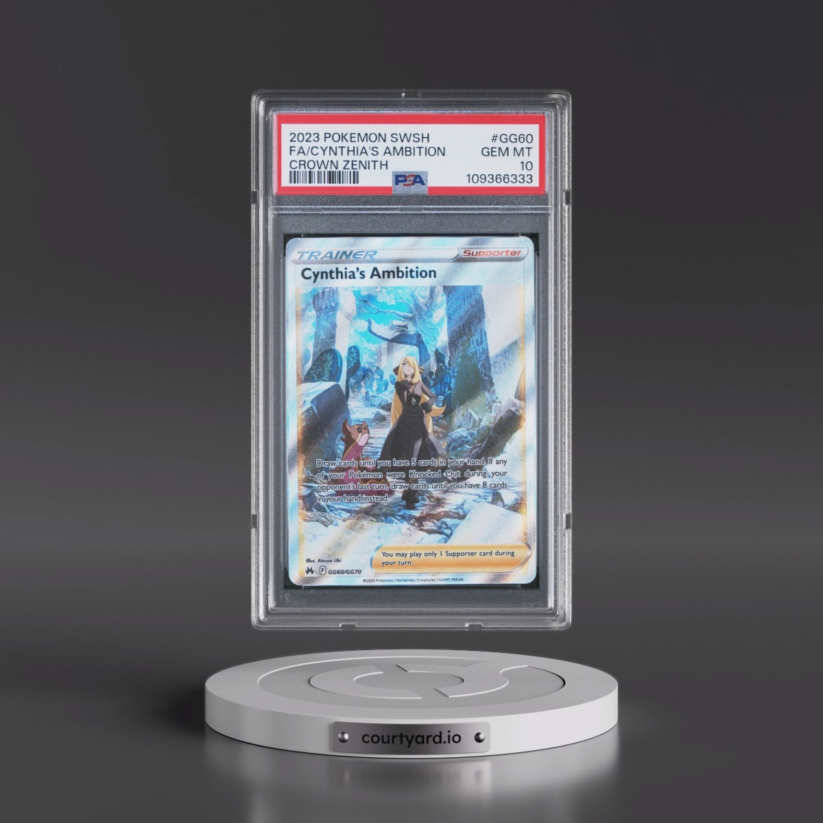 2023 Pokémon Sword and Shield Crown Zenith #GG60 Cynthia's Ambition - Full Art (PSA 10 GEM MINT)