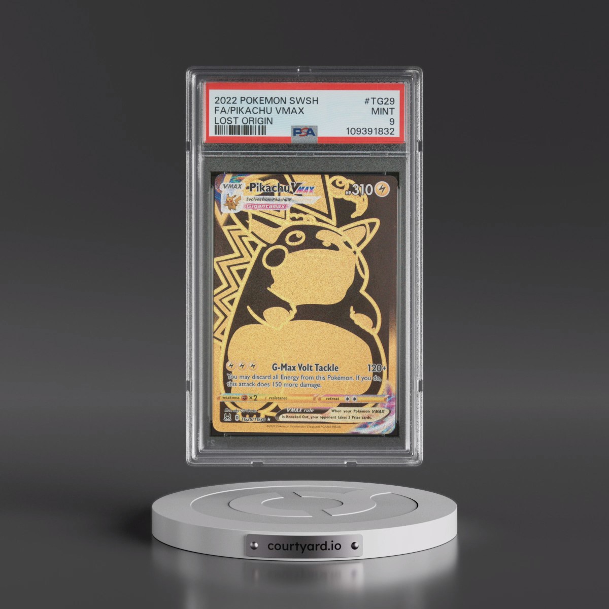 2022 Pokémon Sword & Shield Lost Origin #TG29 Pikachu Vmax - Full Art (PSA 9 MINT)
