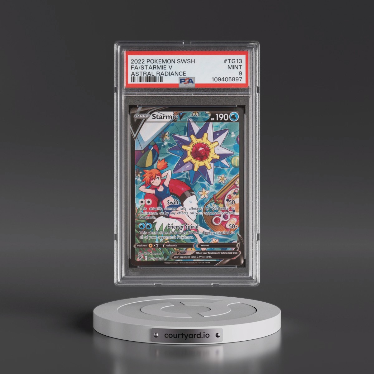 2022 Pokémon Sword & Shield Astral Radiance #TG13 Starmie V - Holo Full Art (PSA 9 MINT)