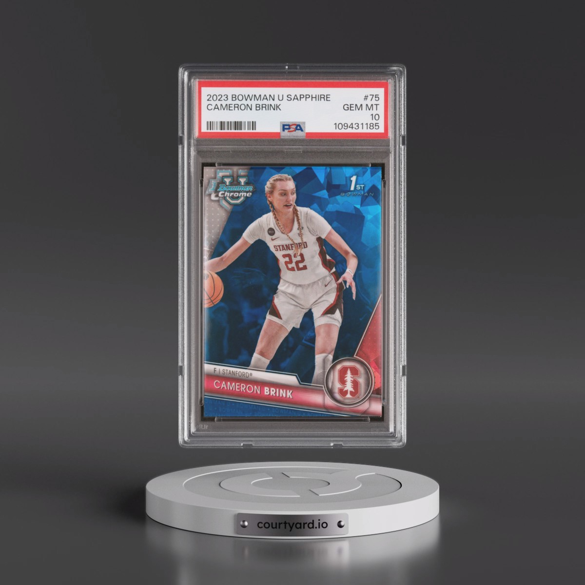 2023 Bowman University Chrome Sapphire #75 Cameron Brink (PSA 10 GEM MINT)