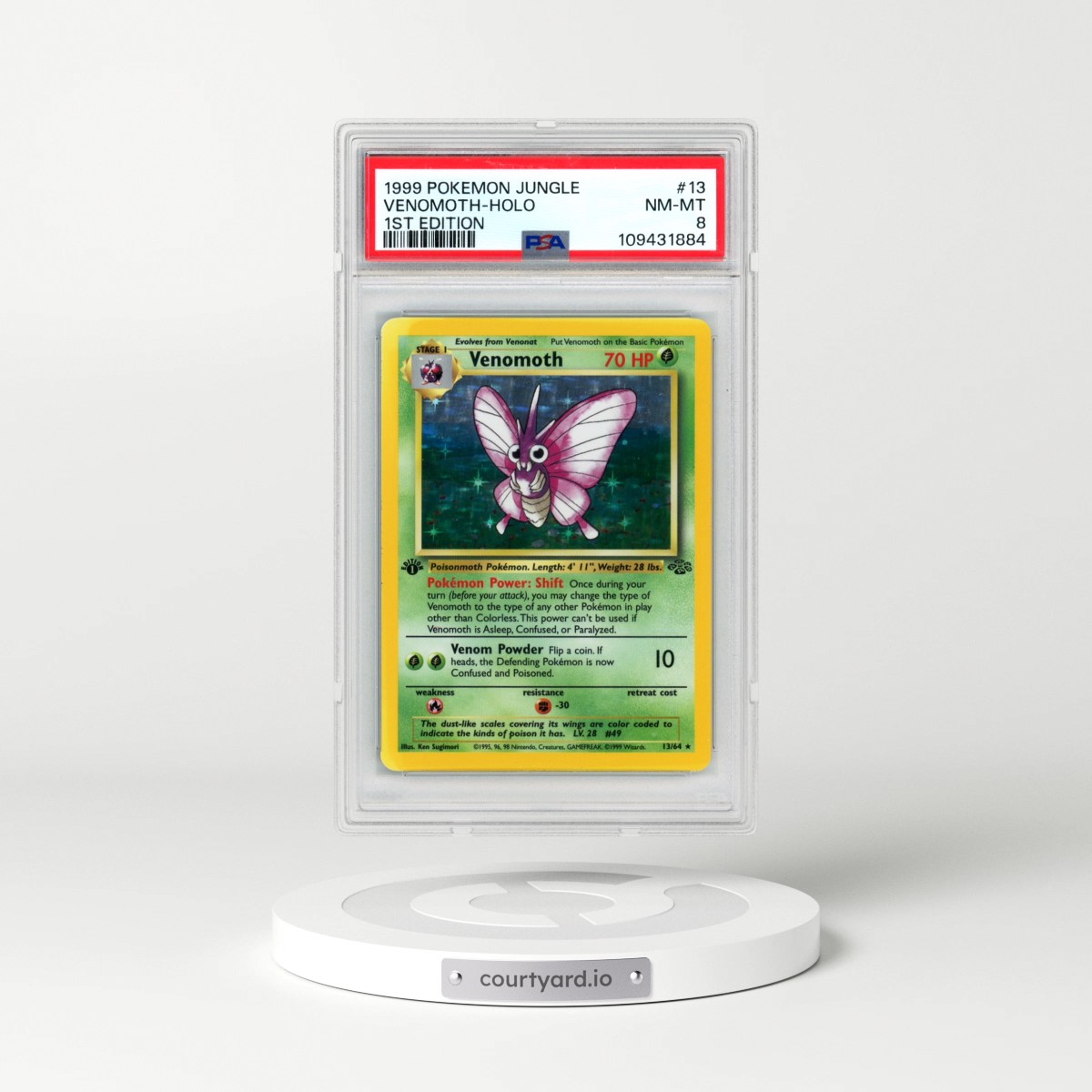 1999 Pokémon Jungle #13 Venomoth - 1st Edition Holo (PSA 8 NM-MT)