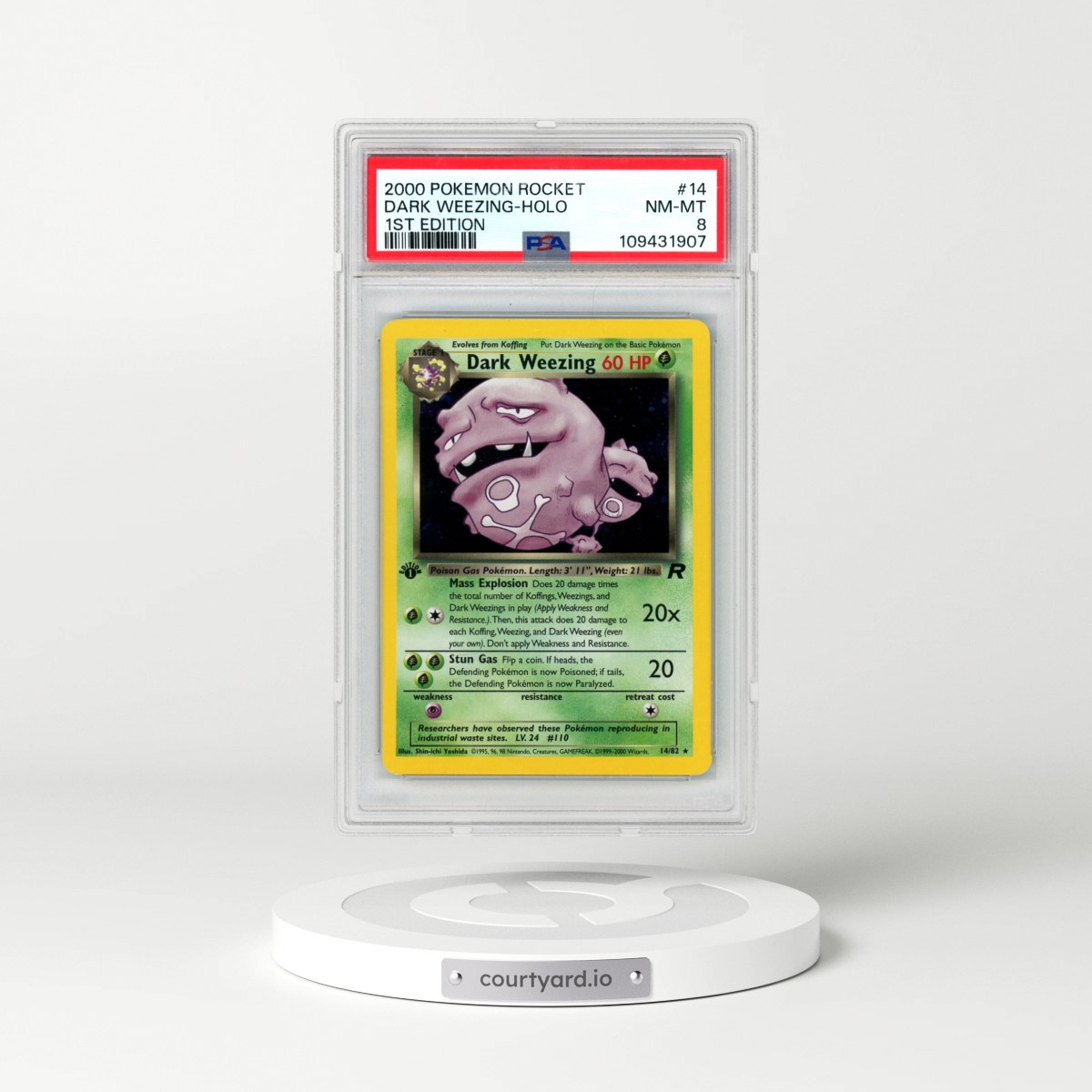 2000 Pokémon Rocket #14 Dark Weezing - 1st Edition Holo (PSA 8 NM-MT)