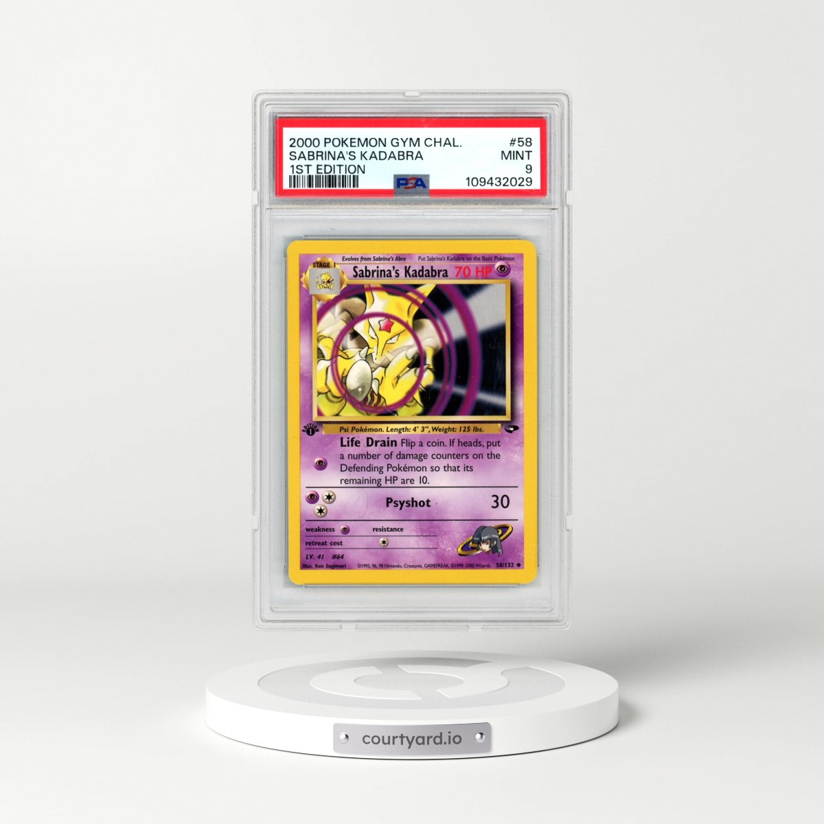 2000 Pokémon Gym Challenge #58 Sabrina's Kadabra - 1st Edition (PSA 9 MINT)