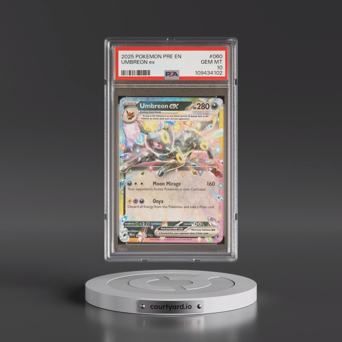 2025 Pokémon Pre EN-Prismatic Evolutions #060 Umbreon EX - Holo (PSA 10 GEM MINT)
