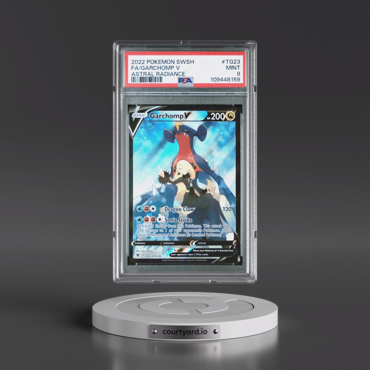 2022 Pokémon Sword & Shield Astral Radiance Garchomp V - Holo Full Art #TG23 PSA 9