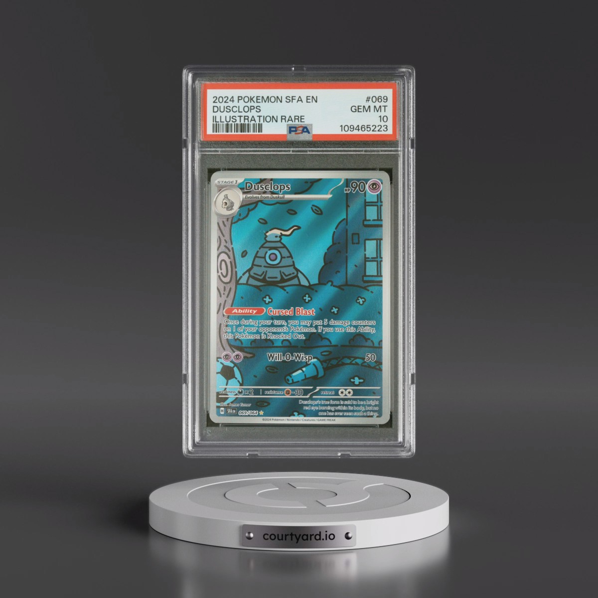 2024 Pokémon Sfa EN-Shrouded Fable #069 Dusclops - Illustration Rare (PSA 10 GEM MINT)