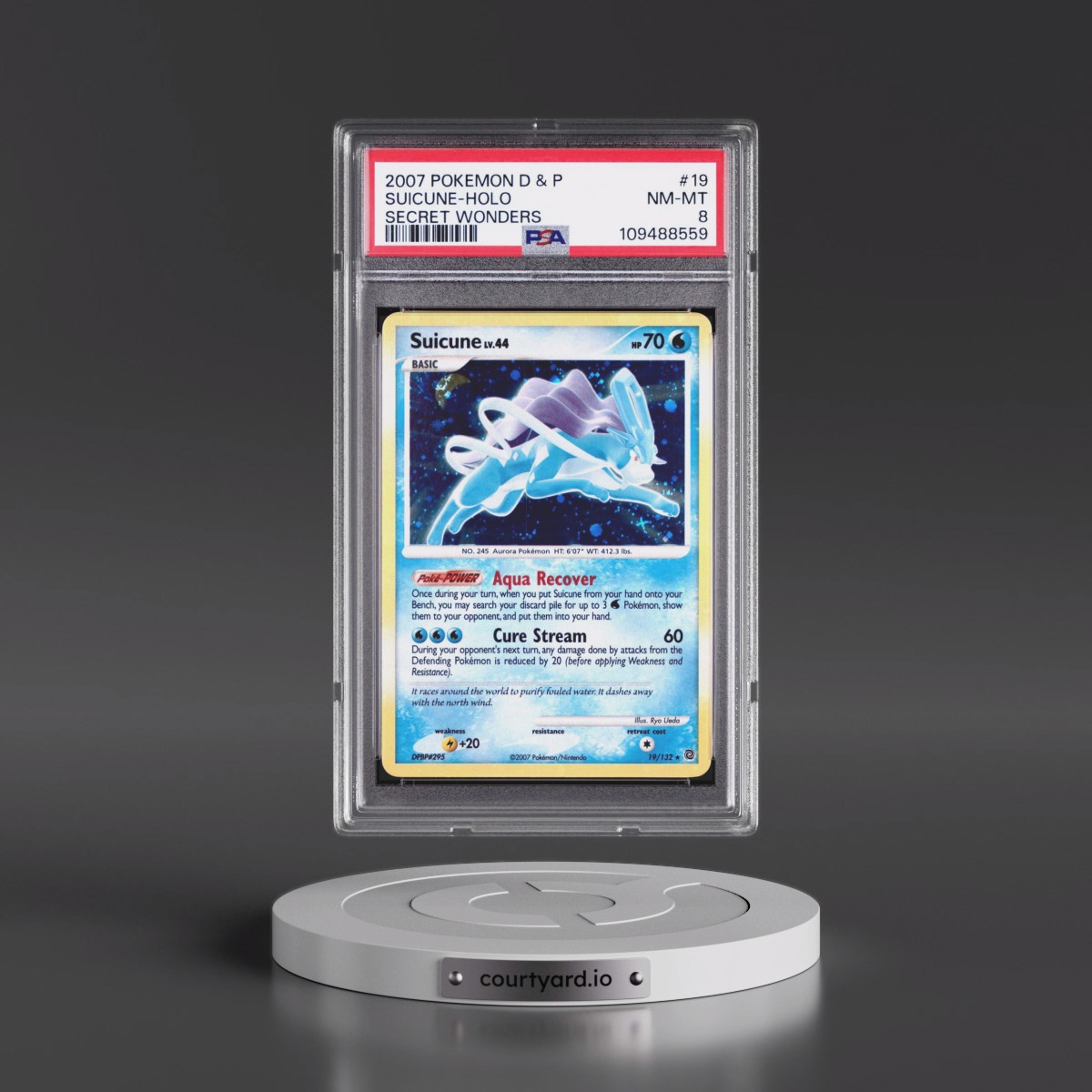 2007 Pokémon Diamond & Pearl Secret Wonders #19 Suicune - Holo (PSA 8 NM-MT)