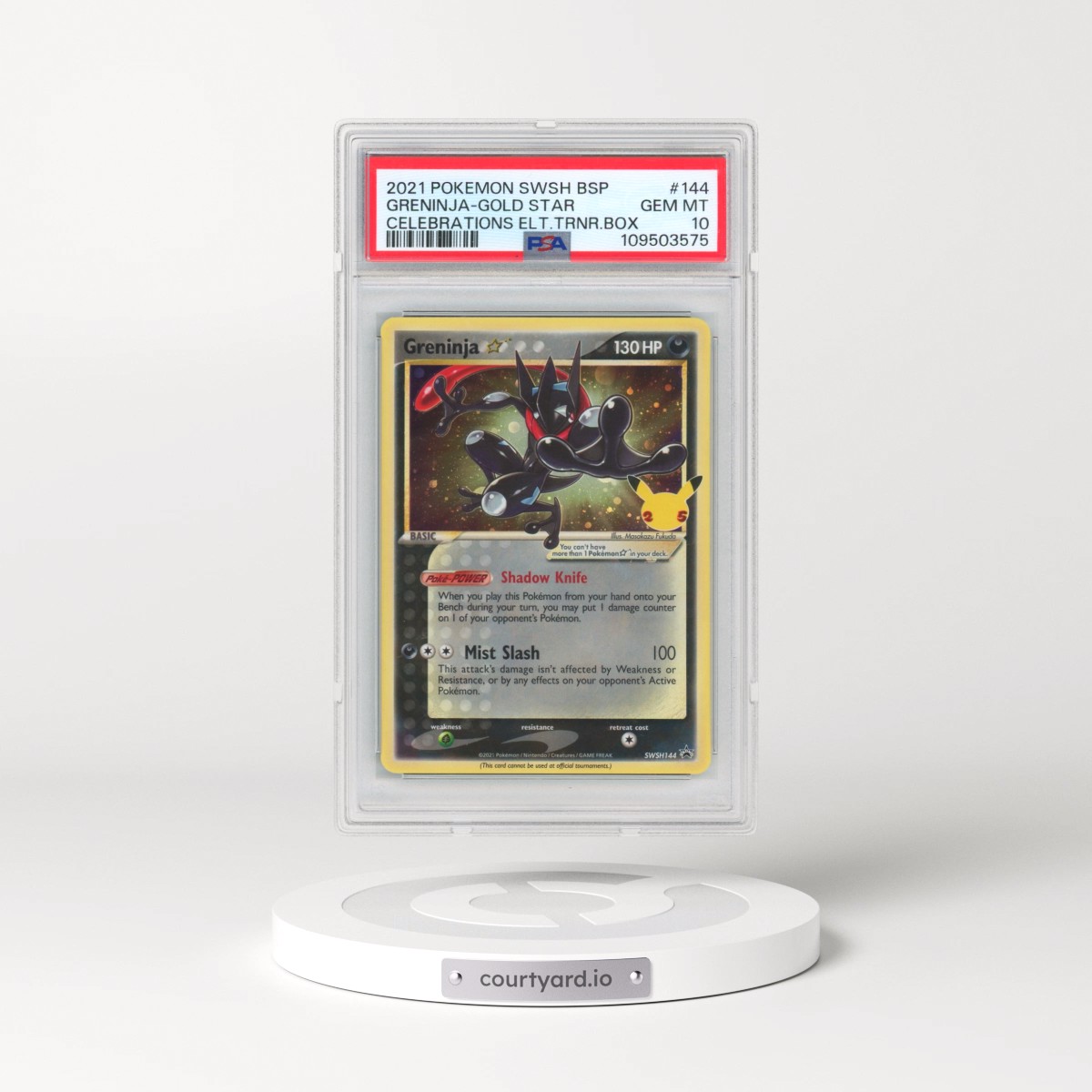 2021 Pokémon Swsh Black Star Promo #144 Greninja-Gold Star - Celebrations Elite Trainer Box (PSA 10 GEM MINT)