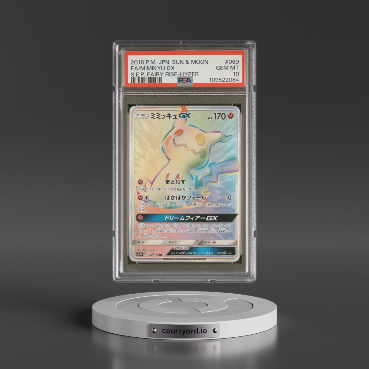 2018 Pokémon Sun & Moon Strength Expansion Pack Fairy Rise #060 Mimikyu GX-Hyper - Full Art (PSA 10 GEM MINT)