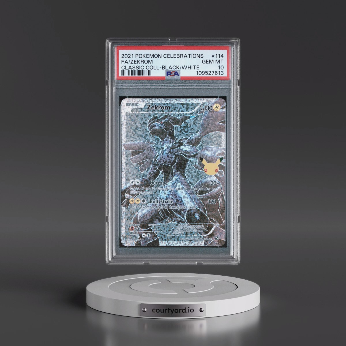 2021 Pokémon Celebrations Classic Collection #114 Zekrom - Full Art (PSA 10 GEM MINT)