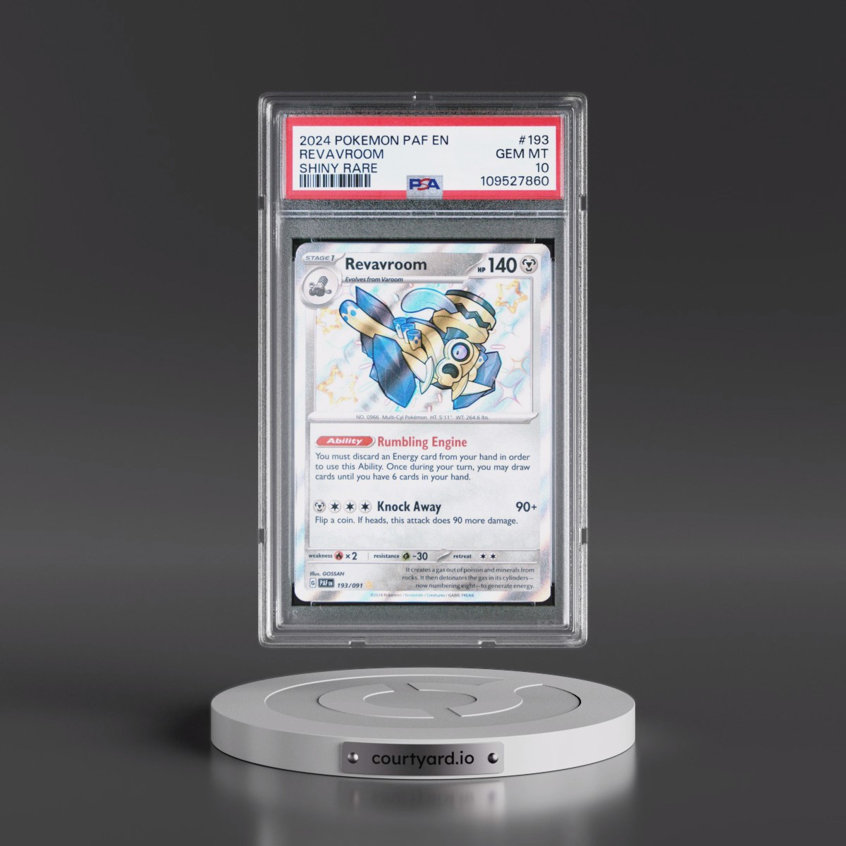 2024 Pokémon Paf EN-Paldean Fates #193 Revavroom - Shiny Rare (PSA 10 GEM MINT)