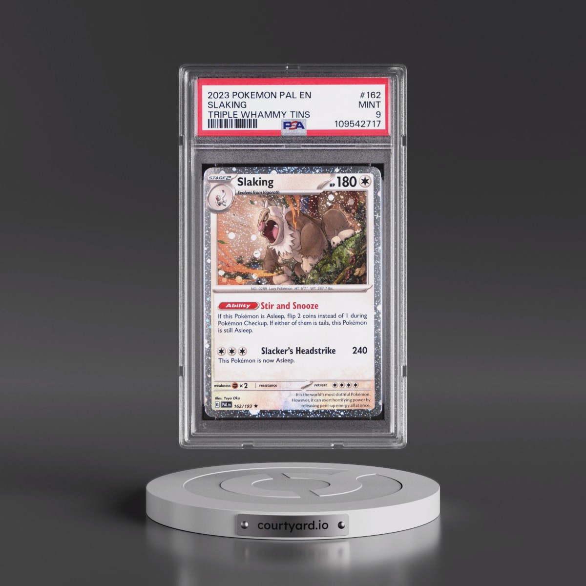 2023 Pokémon Pal EN-Paldea Evolved #162 Slaking - Triple Whammy Tin (PSA 9 MINT)