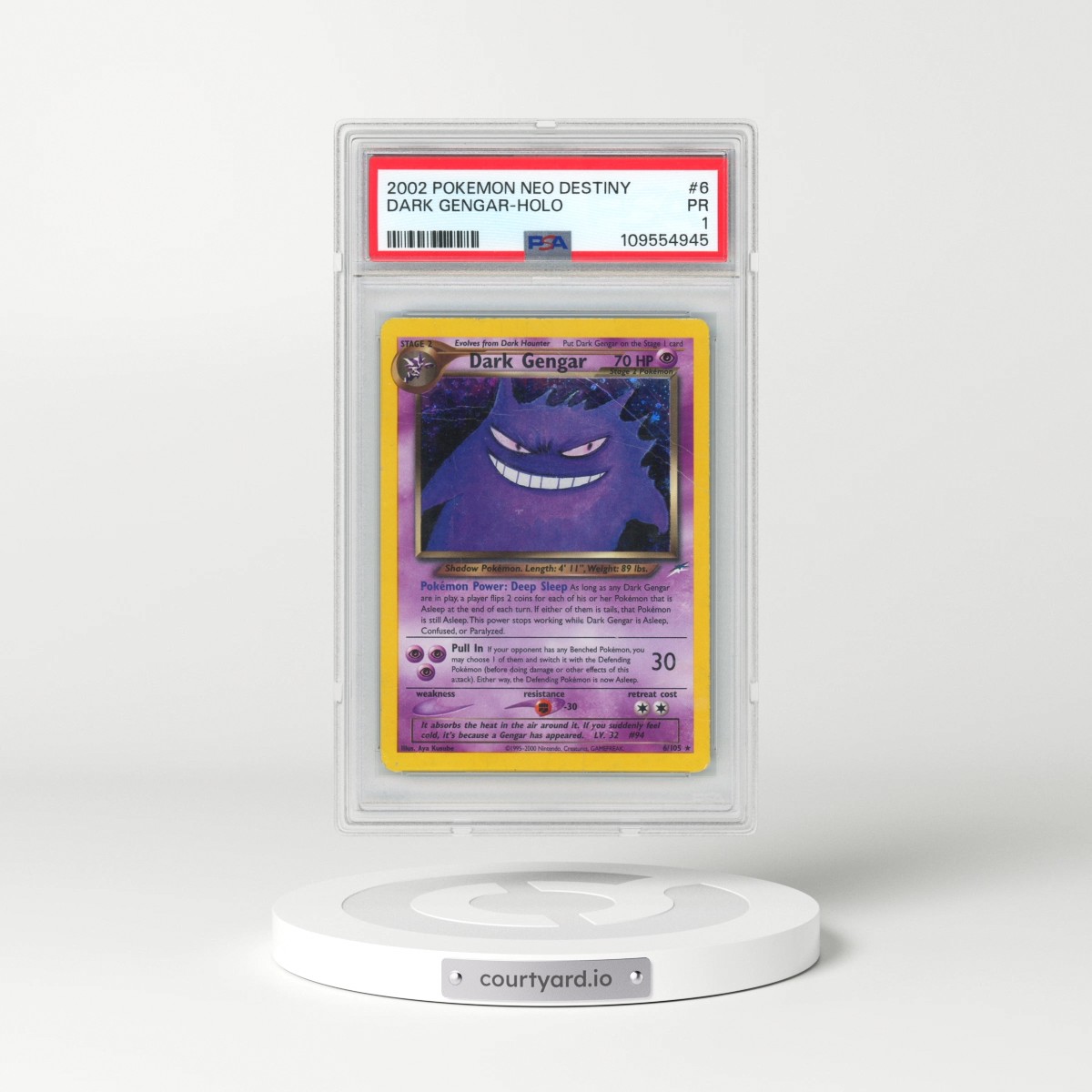 2002 Pokémon Neo Destiny #6 Dark Gengar - Holo (PSA 1 PR)