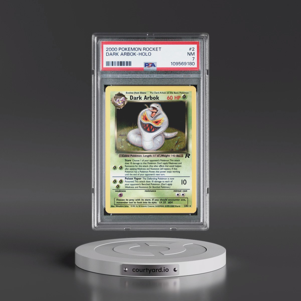 2000 Pokémon Rocket #2 Dark Arbok - Holo (PSA 7 NM)
