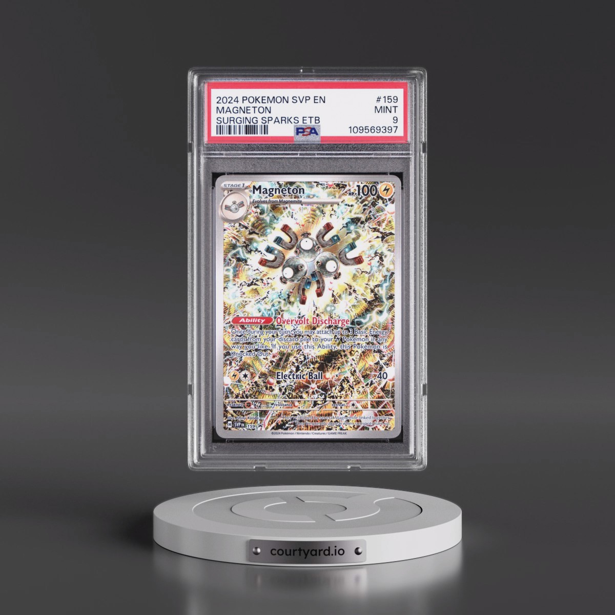 2024 Pokémon Svp EN-SV Black Star Promo #159 Magneton - Surging Sparks Elite Trainer Box (PSA 9 MINT)
