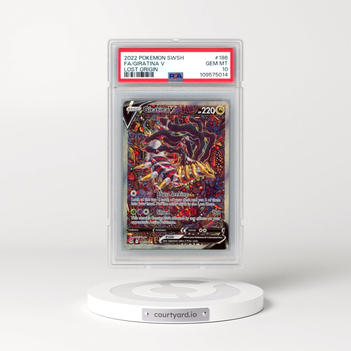 2022 Pokémon Sword & Shield Lost Origin #186 Giratina V - Holo Full Art (PSA 10 GEM MINT)