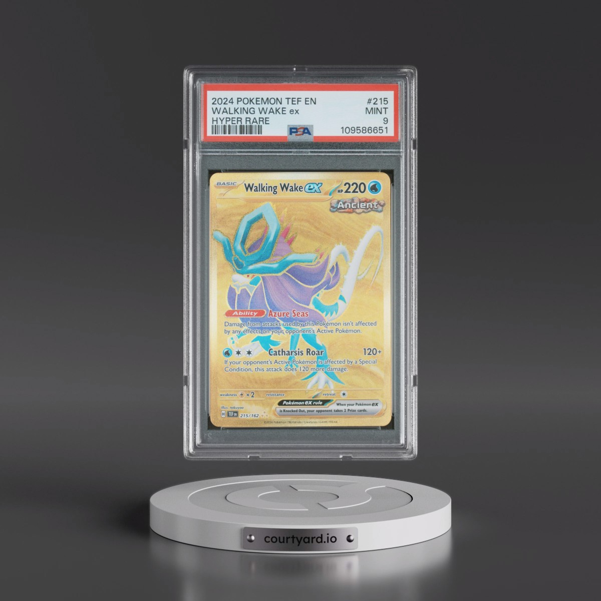 2024 Pokémon Tef EN-Temporal Forces #215 Walking Wake EX - Holo Hyper Rare (PSA 9 MINT)