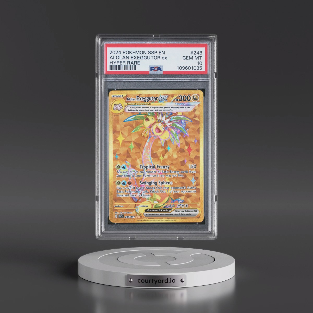 2024 Pokémon Ssp EN-Surging Sparks #248 Alolan Exeggutor EX - Holo Hyper Rare (PSA 10 GEM MINT)