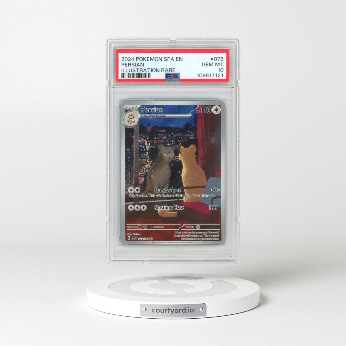 2024 Pokémon Sfa EN-Shrouded Fable #078 Persian - Illustration Rare (PSA 10 GEM MINT)
