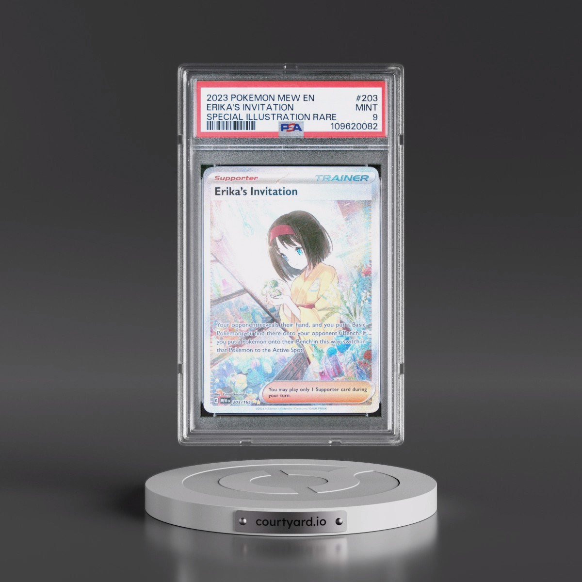 2023 Pokémon Mew EN-151 #203 Erika's Invitation - Special Illustration Rare (PSA 9 MINT)
